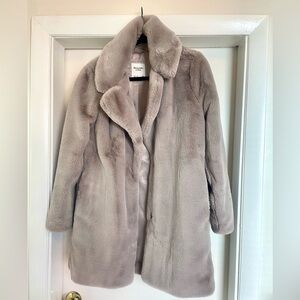 Abercrombie mid length faux fur coat